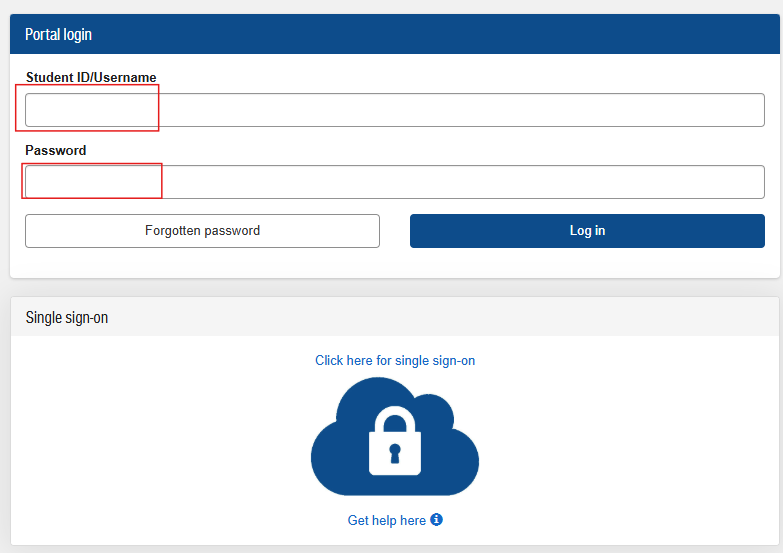 Portal login 页面
